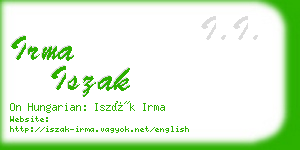 irma iszak business card